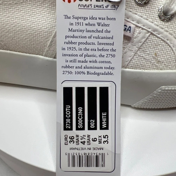Superga White Platform Sneakers Size 4.5 – Canvas – New with Tags - Picture 6 of 12